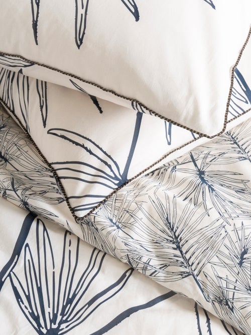 Future Home - Parure de lit 2 personnes en coton 57 fils imprimé blanc - Kiabi