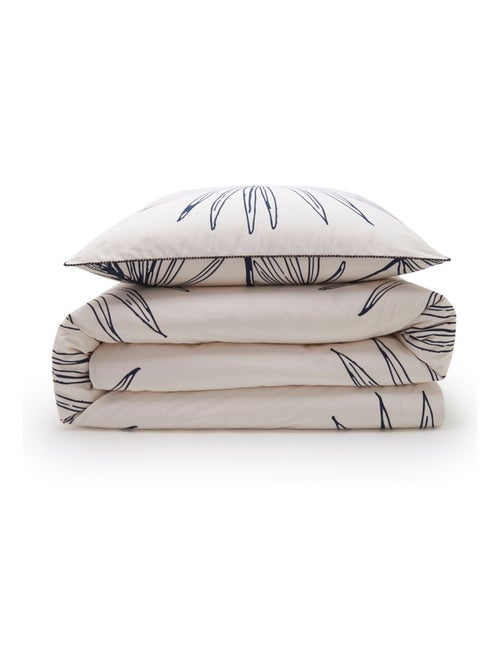 Future Home - Parure de lit 2 personnes en coton 57 fils imprimé blanc - Kiabi