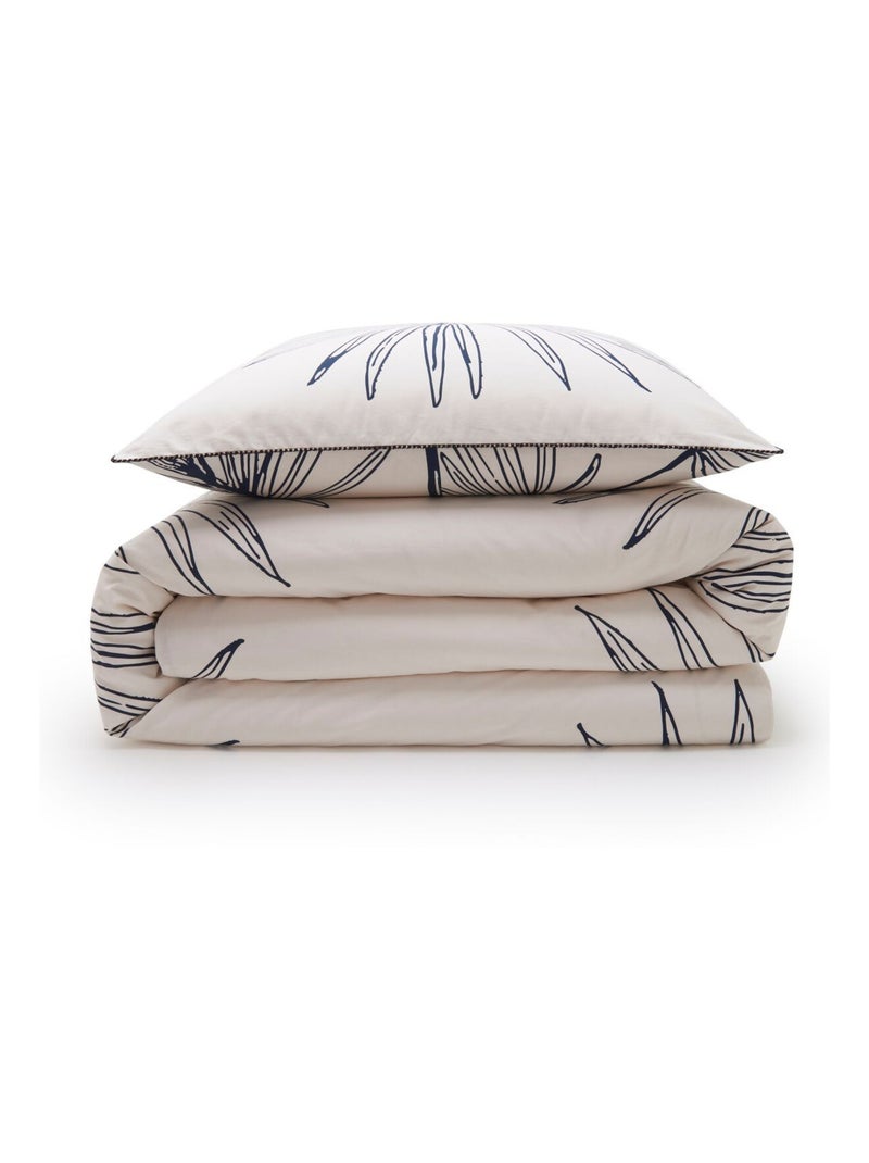 Future Home - Parure de lit 2 personnes en coton 57 fils imprimé blanc Blanc - Kiabi