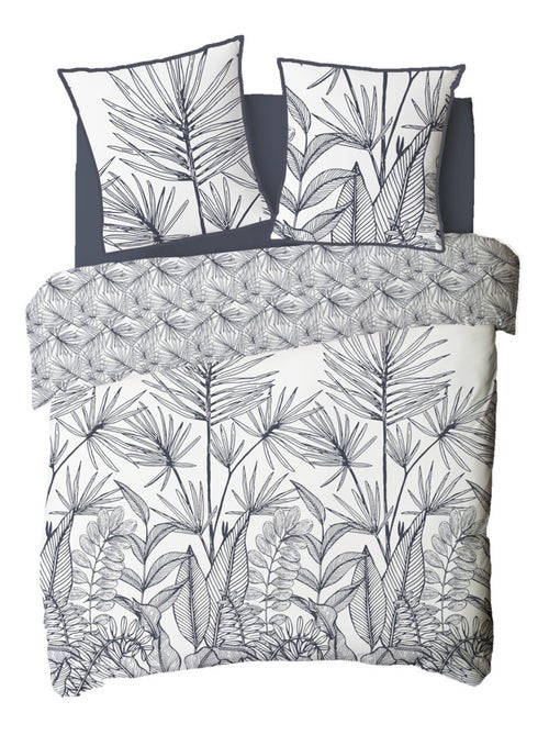 Future Home - Parure de lit 2 personnes en coton 57 fils imprimé blanc - Kiabi