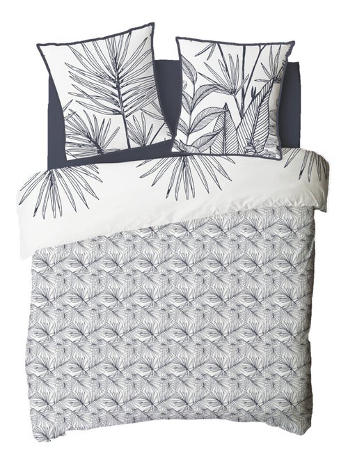 Future Home - Parure de lit 2 personnes en coton 57 fils imprimé blanc - Kiabi