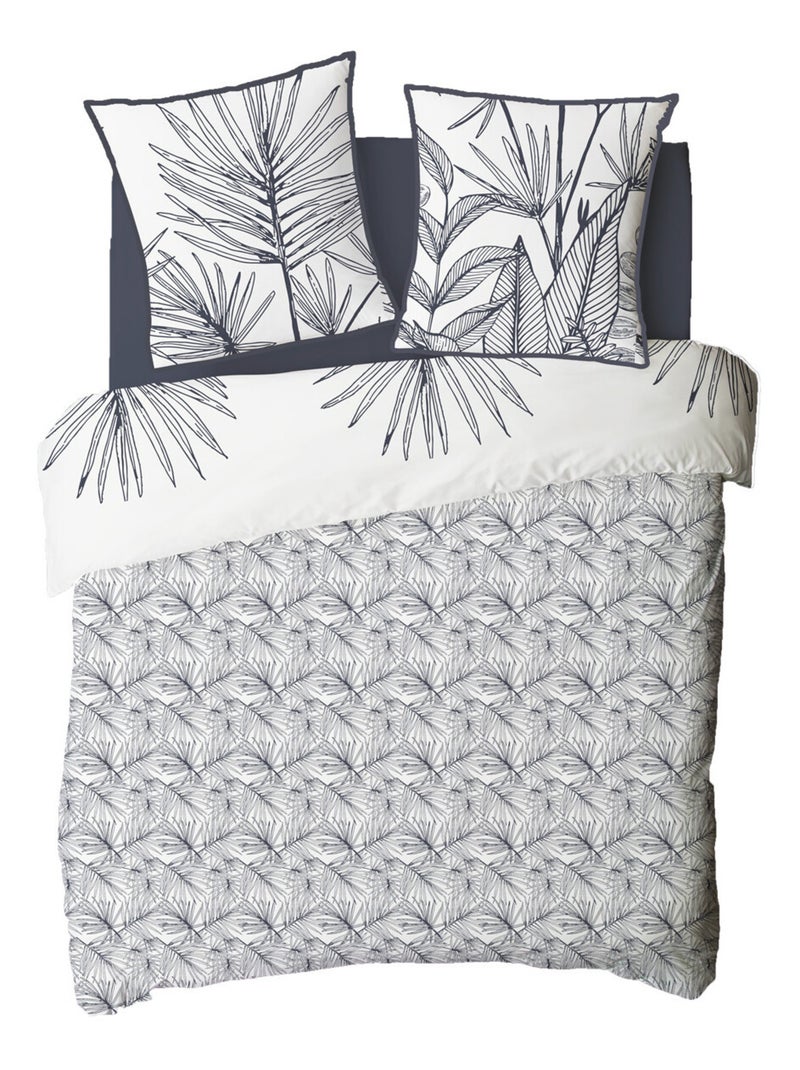 Future Home - Parure de lit 2 personnes en coton 57 fils imprimé blanc Blanc - Kiabi
