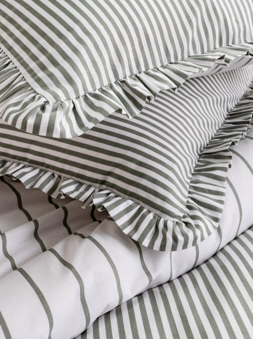 Future Home - Parure de lit 2 personnes en coton 57 fils imprimé blanc - Kiabi