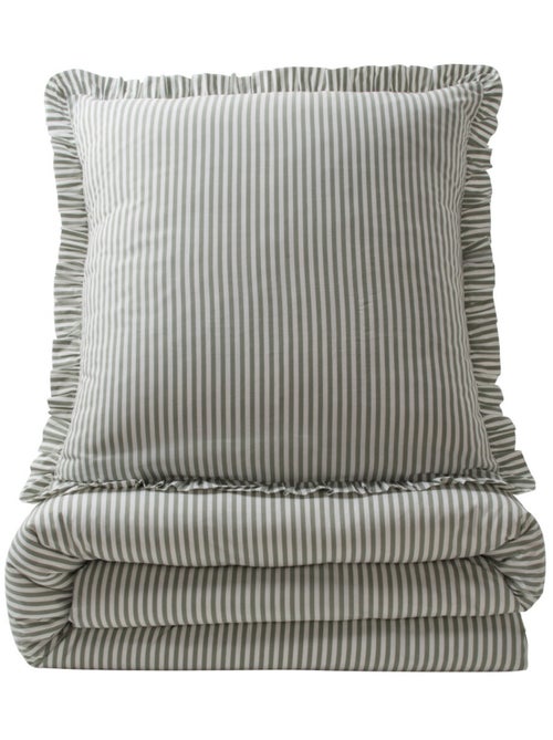 Future Home - Parure de lit 2 personnes en coton 57 fils imprimé blanc - Kiabi