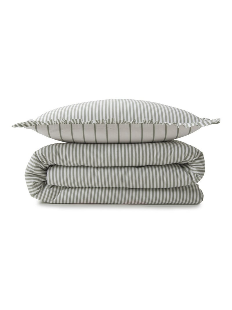Future Home - Parure de lit 2 personnes en coton 57 fils imprimé blanc Vert - Kiabi