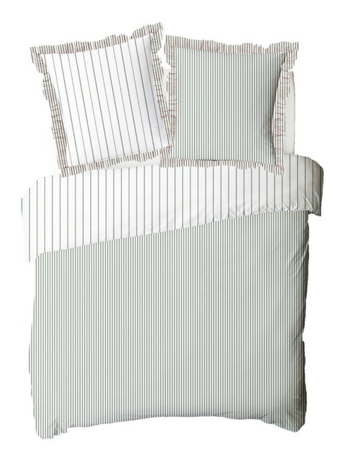 Future Home - Parure de lit 2 personnes en coton 57 fils imprimé blanc - Kiabi