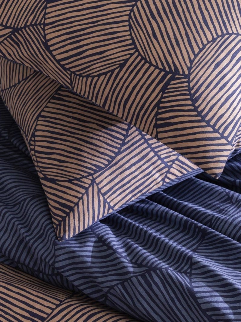 Future Home - Parure de lit 2 personnes en coton 57 fils imprimé bleu Bleu - Kiabi