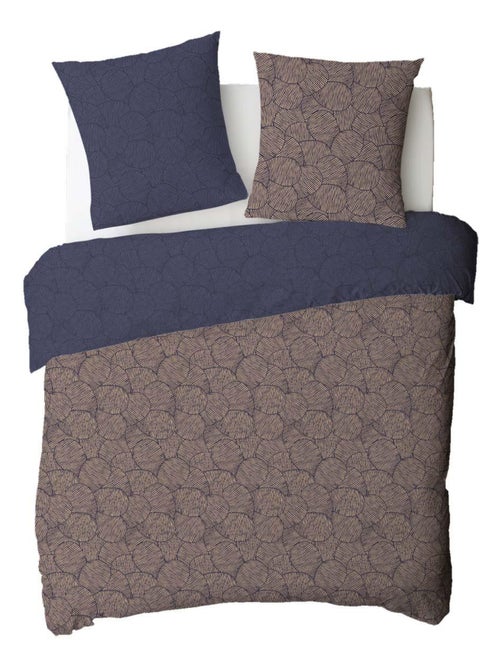 Future Home - Parure de lit 2 personnes en coton 57 fils imprimé bleu - Kiabi
