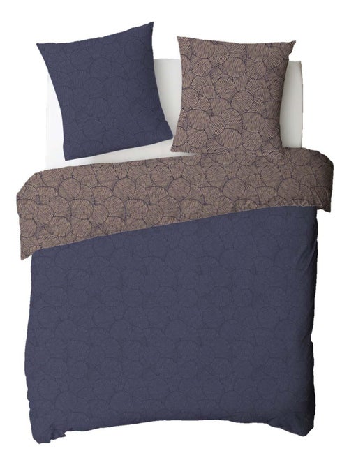 Future Home - Parure de lit 2 personnes en coton 57 fils imprimé bleu - Kiabi