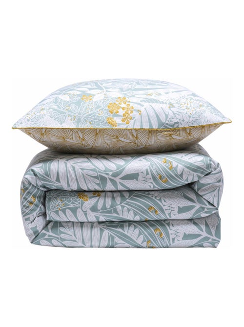 Future Home - Parure de lit 2 personnes en coton 57 fils imprimé bleu - Kiabi