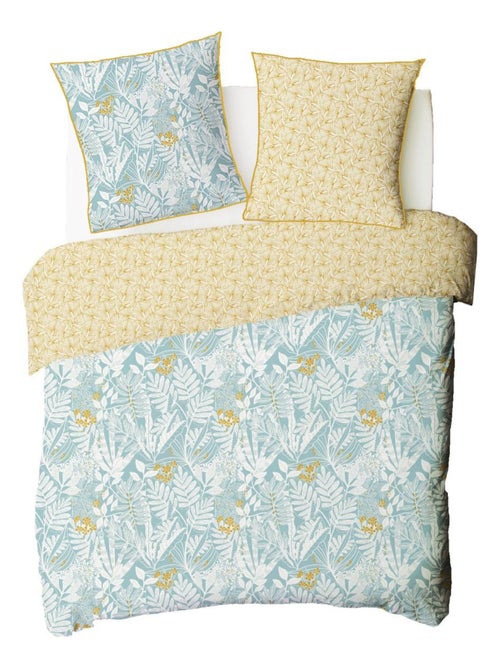 Future Home - Parure de lit 2 personnes en coton 57 fils imprimé bleu - Kiabi