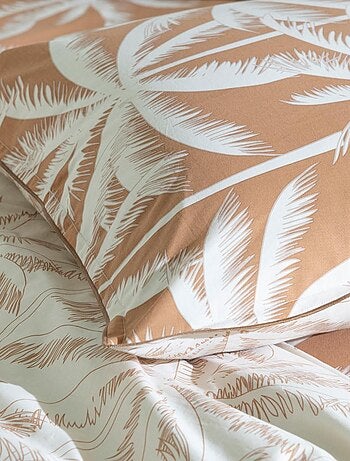 Future Home - Parure de lit 2 personnes en coton 57 fils imprimé camel