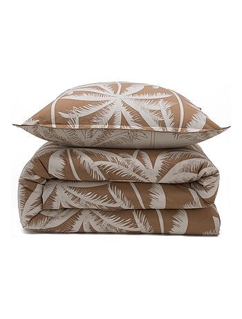 Future Home - Parure de lit 2 personnes en coton 57 fils imprimé camel