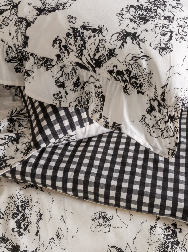 Future Home - Parure de lit 2 personnes en coton 57 fils imprimé ecru Ecru - Kiabi