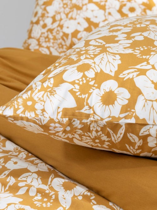 Future Home - Parure de lit 2 personnes en coton 57 fils imprimé miel - Kiabi