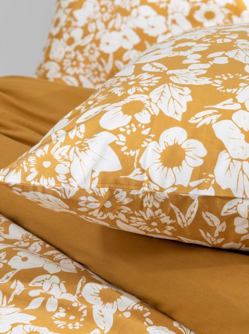 Future Home - Parure de lit 2 personnes en coton 57 fils imprimé miel Jaune - Kiabi