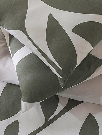 Future Home - Parure de lit 2 personnes en coton 57 fils imprimé vert