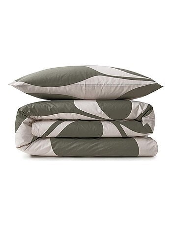 Future Home - Parure de lit 2 personnes en coton 57 fils imprimé vert