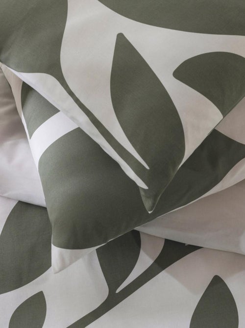 Future Home - Parure de lit 2 personnes en coton 57 fils imprimé vert - Kiabi