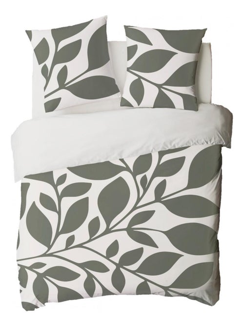 Future Home - Parure de lit 2 personnes en coton 57 fils imprimé vert - Kiabi