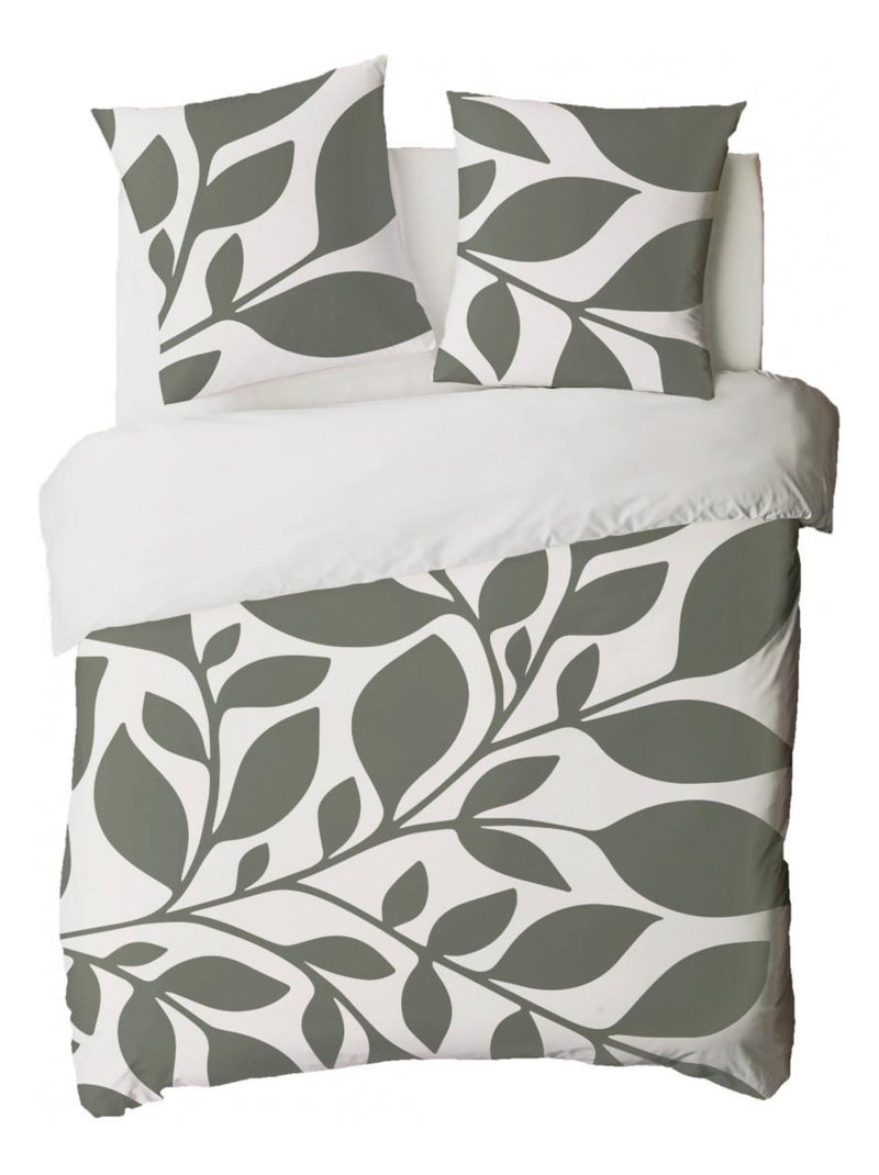 Future Home - Parure de lit 2 personnes en coton 57 fils imprimé vert Vert - Kiabi