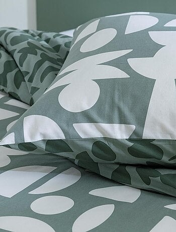 Future Home - Parure de lit 2 personnes en coton 57 fils imprimé vert