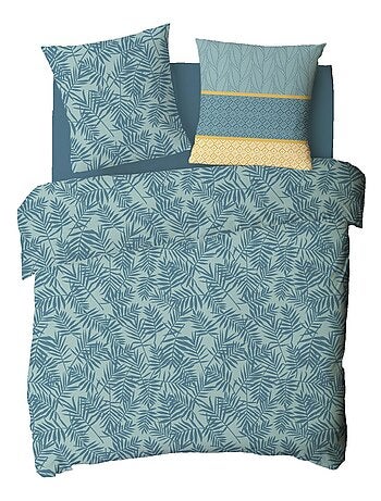 Future Home - Parure de lit 2 personnes en coton 57 fils imprimé vert