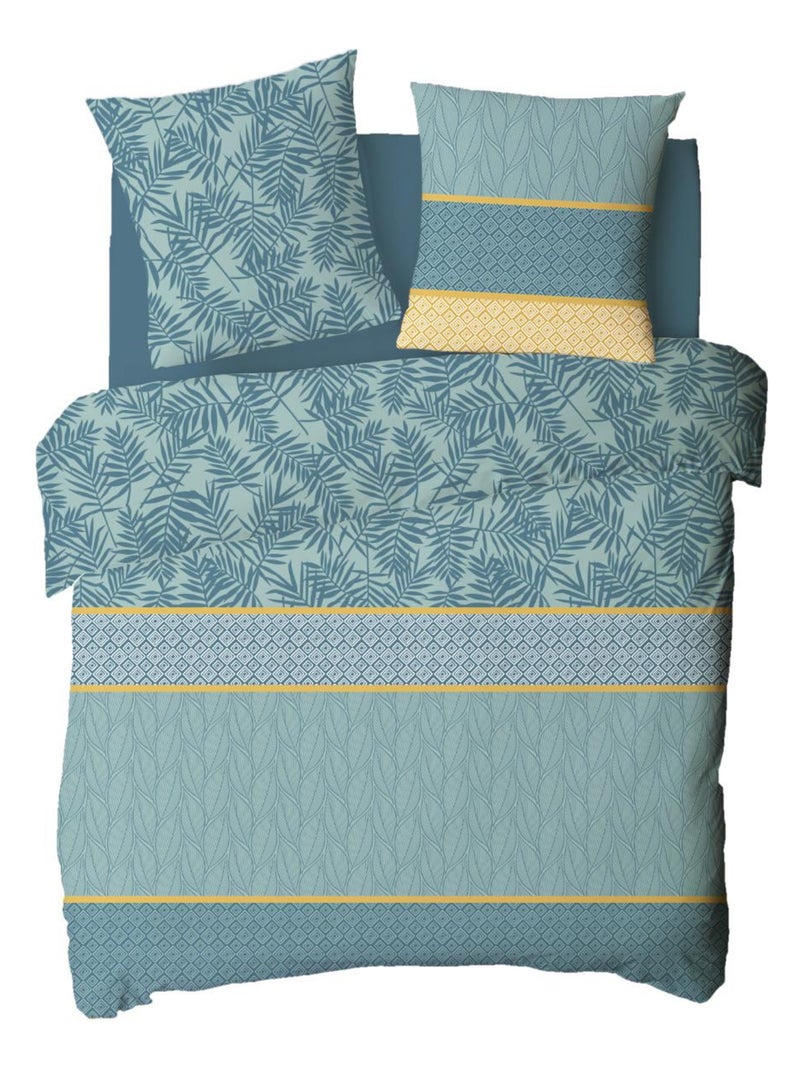 Future Home - Parure de lit 2 personnes en coton 57 fils imprimé vert Vert - Kiabi