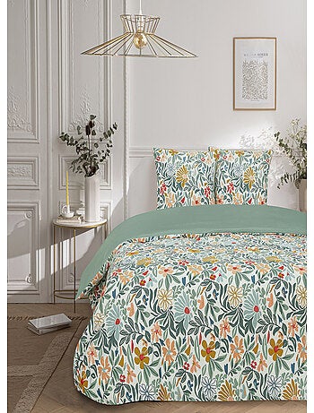 Future Home - Parure de lit 2 personnes en satin de coton imprimé floral