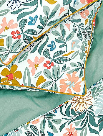 Future Home - Parure de lit 2 personnes en satin de coton imprimé floral