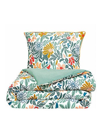 Future Home - Parure de lit 2 personnes en satin de coton imprimé floral
