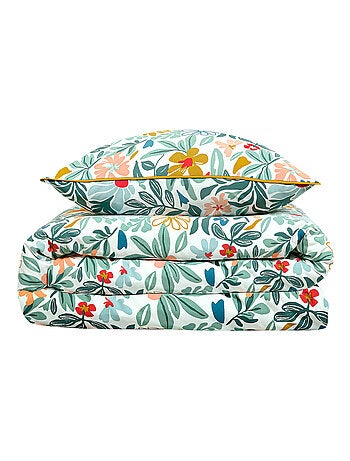 Future Home - Parure de lit 2 personnes en satin de coton imprimé floral