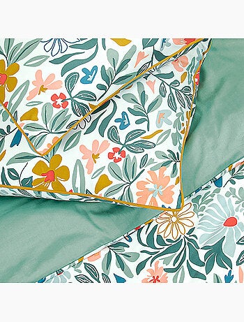 Future Home - Parure de lit 2 personnes en satin de coton imprimé floral