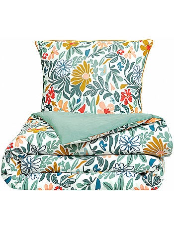 Future Home - Parure de lit 2 personnes en satin de coton imprimé floral