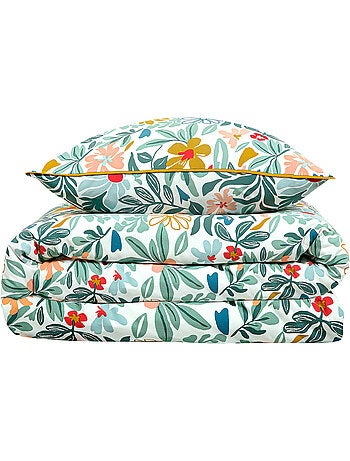 Future Home - Parure de lit 2 personnes en satin de coton imprimé floral