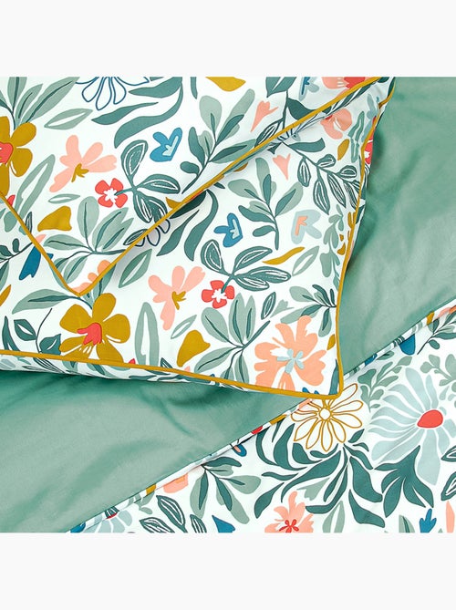 Future Home - Parure de lit 2 personnes en satin de coton imprimé floral - Kiabi