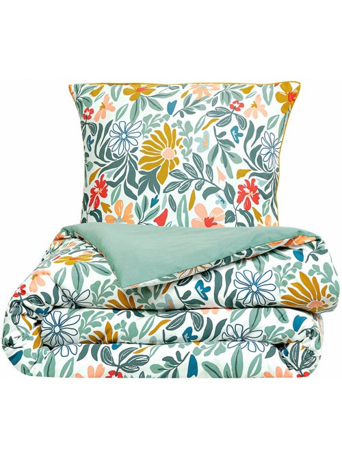 Future Home - Parure de lit 2 personnes en satin de coton imprimé floral - Kiabi