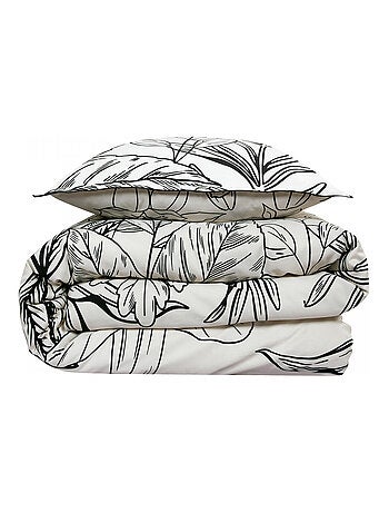 Future Home - Parure de lit 2 personnes en satin de coton imprimé végétal