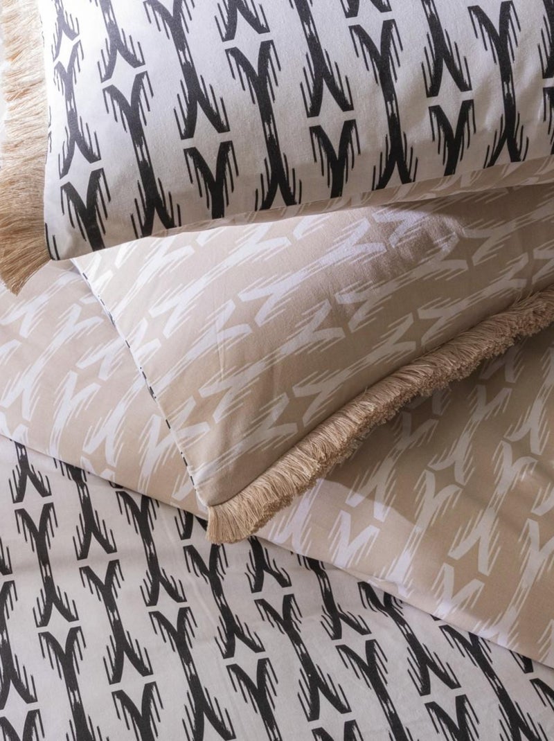 Future Home - Parure de lit 2 personnes ethnique réversible Beige - Kiabi