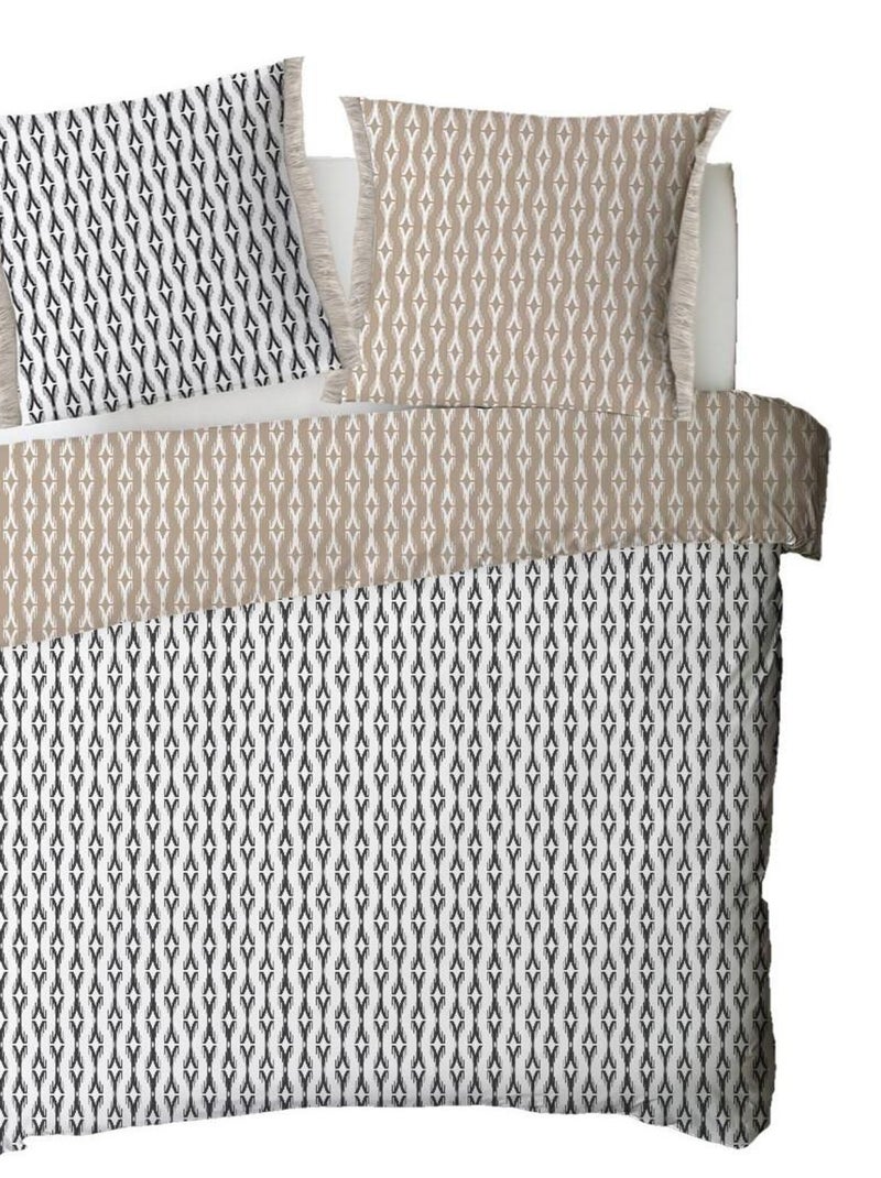 Future Home - Parure de lit 2 personnes ethnique réversible Beige - Kiabi