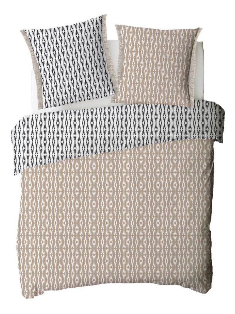Future Home - Parure de lit 2 personnes ethnique réversible Beige - Kiabi