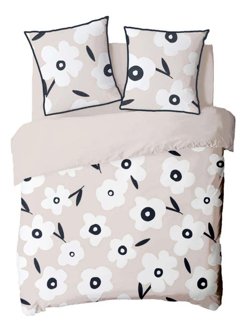 Future Home - Parure de lit 2 personnes fleur en coton - Kiabi