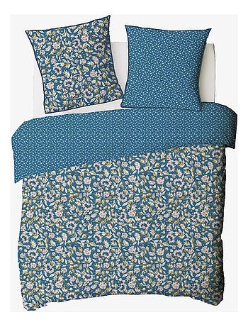 Future Home - Parure de lit 2 personnes fleurie en percale 70 fils