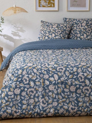Future Home - Parure de lit 2 personnes fleurie en percale 70 fils