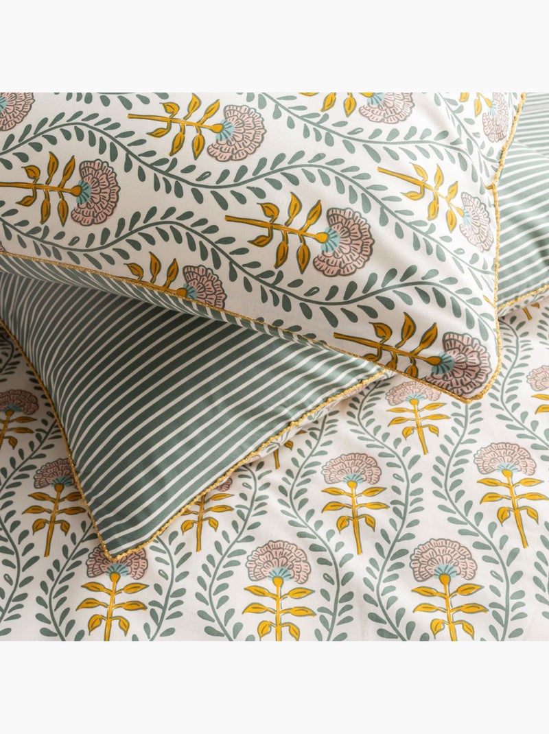 Future Home - Parure de lit 2 personnes floral charme rayé Multicolore - Kiabi