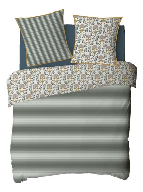 Future Home - Parure de lit 2 personnes floral charme rayé - Kiabi