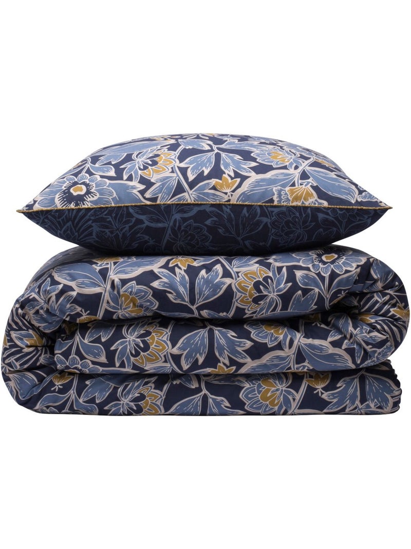 Future Home - Parure de lit 2 personnes floral charme réversible Bleu - Kiabi