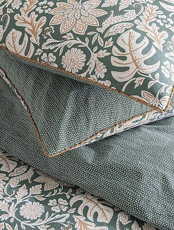 Future home - parure de lit 2 personnes floral et pois en coton
