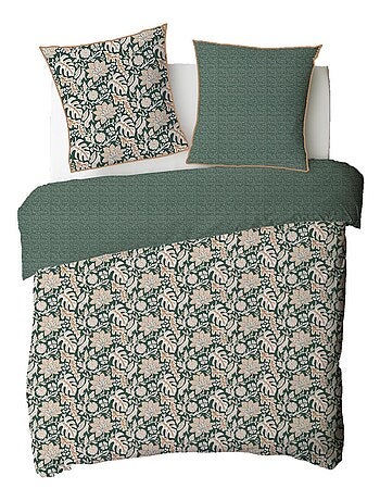 Future home - parure de lit 2 personnes floral et pois en coton
