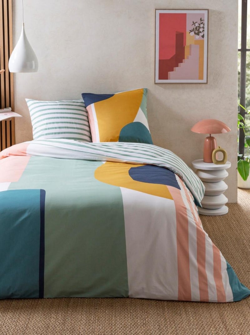 Future Home - Parure de lit 2 personnes géométrique à rayures Multicolore - Kiabi